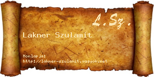 Lakner Szulamit névjegykártya